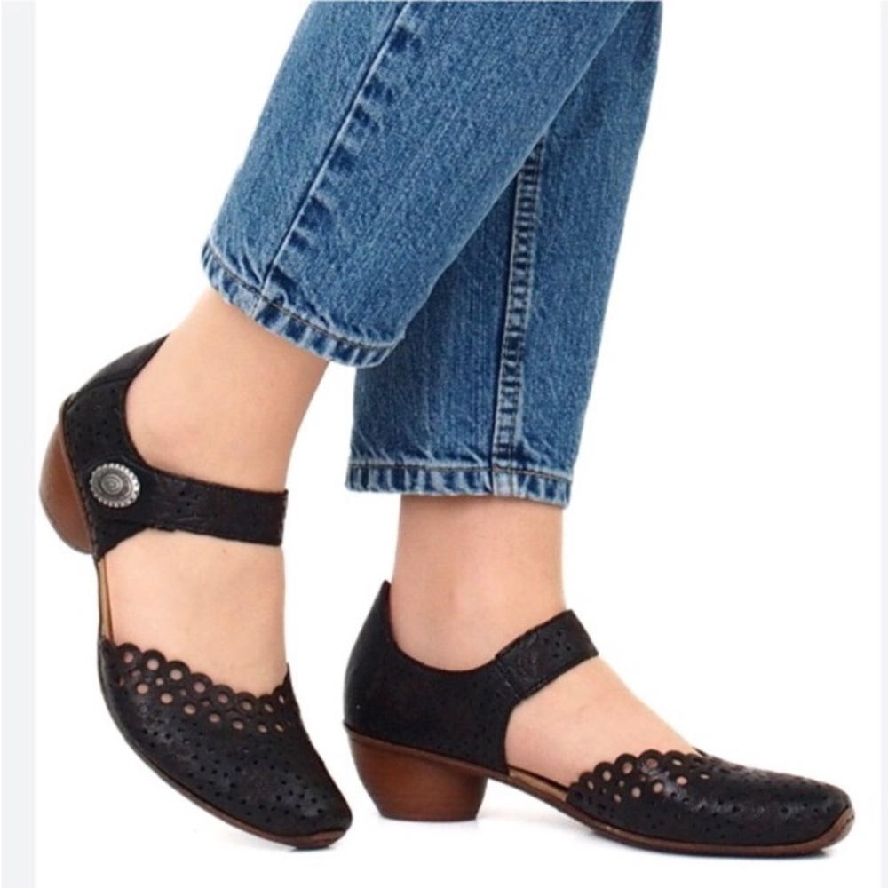 Rieker Antistress Mary Jane Black Comfortable Casual Shoes 41-10.5